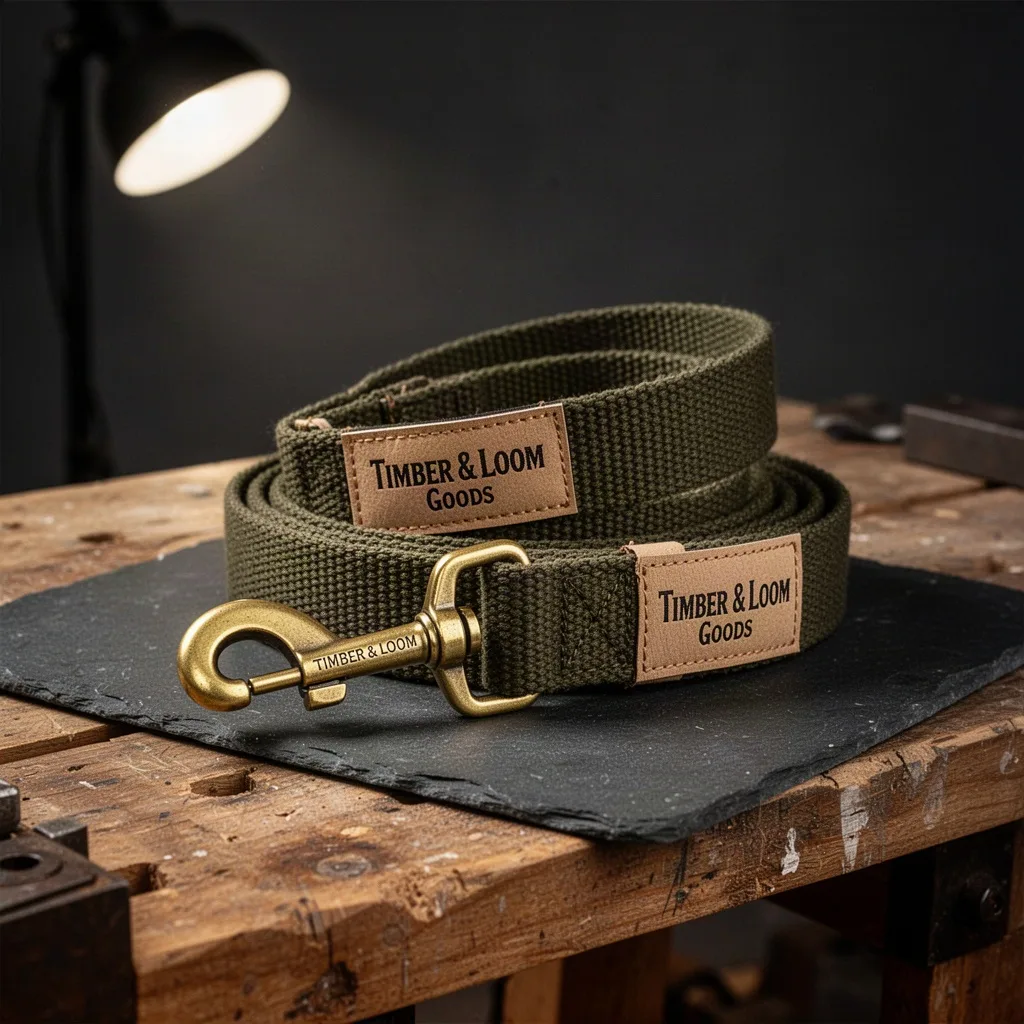 Timber & Loom Goods Solid Brass Canvas Dog Leash
